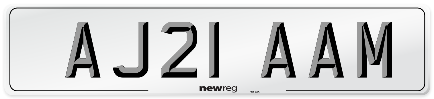 AJ21 AAM Number Plate from New Reg